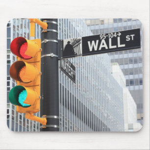 Traffic Light and Wall Street Sign Mouse Mat