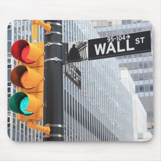 Traffic Light and Wall Street Sign Mouse Mat (Front)