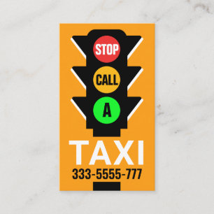 Traffic Light Calling Taxi Ride Business Card