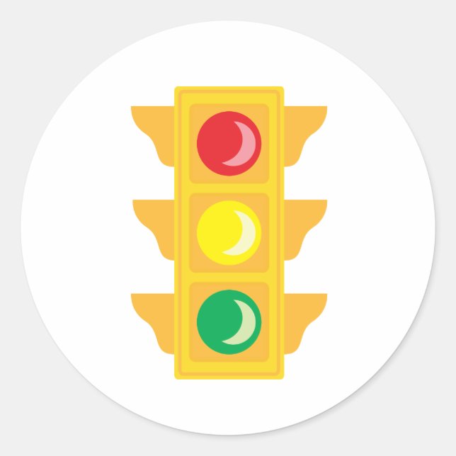 Traffic Light Classic Round Sticker (Front)
