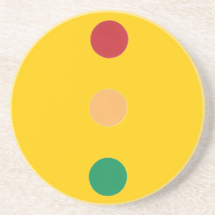 Traffic light colours circles Sandstone Coasters