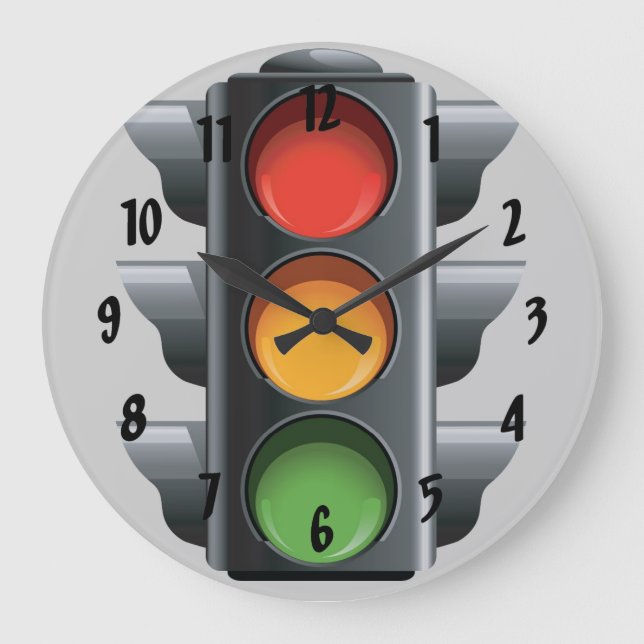 Traffic Light Design Wall Clock (Front)