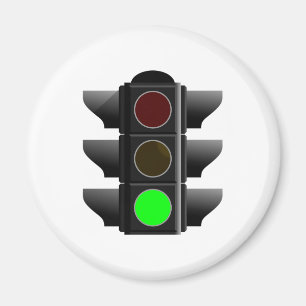 traffic light green magnet