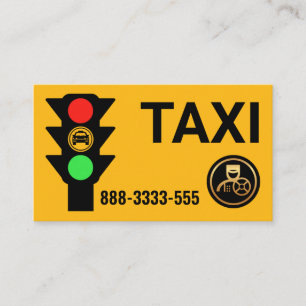 Traffic Light Hailing Taxi Car Business Card