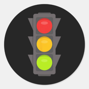 Traffic Light Halloween Costume Stop Go Red Yellow Classic Round Sticker