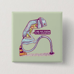 Traffic light looking sad 15 cm square badge