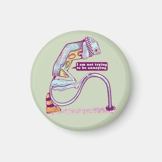 Traffic light looking sad magnet (Front)