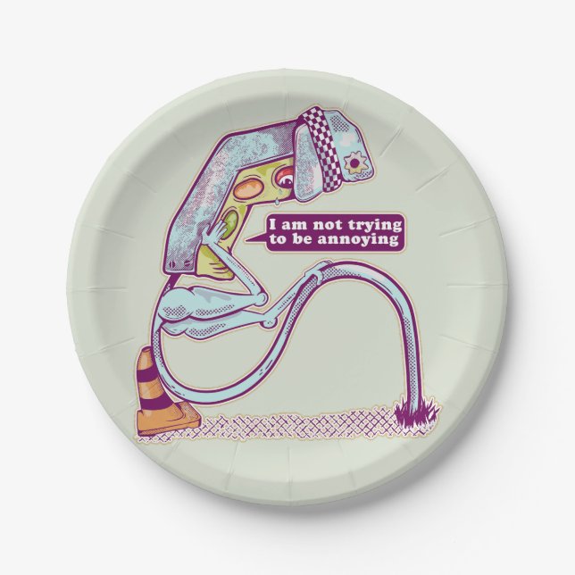 Traffic light looking sad paper plate (Front)