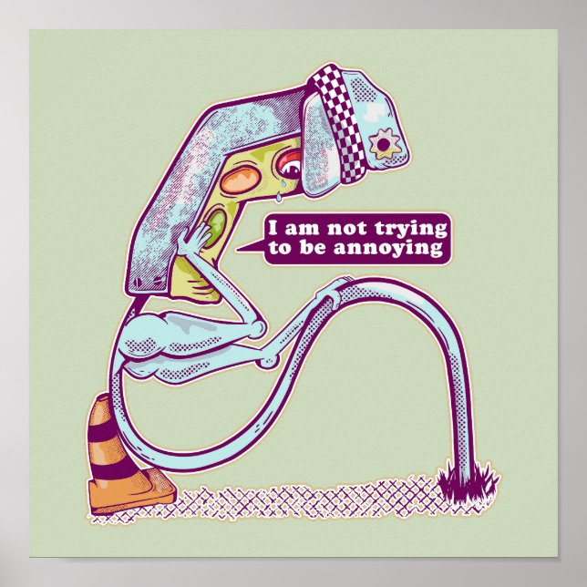 Traffic light looking sad poster (Front)