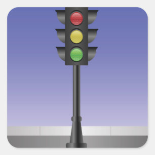 traffic light pattern square sticker