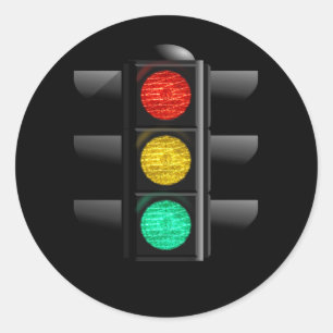 Traffic light Red Yellow Green Classic Round Sticker