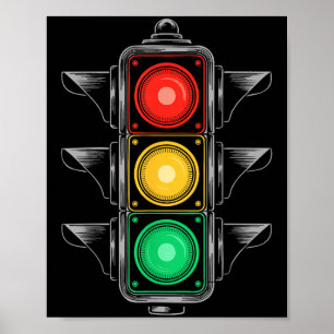 Traffic Light Shirt Adult Kids Traffic Light Costu Poster