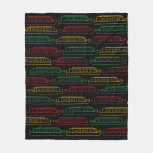 Traffic Lights Barges Canal Boats Pattern Fleece Blanket