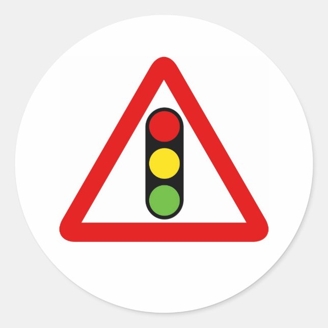 Traffic Lights Classic Round Sticker (Front)