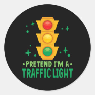 Traffic Lights Halloween Pretend I'm A Traffic Lig Classic Round Sticker