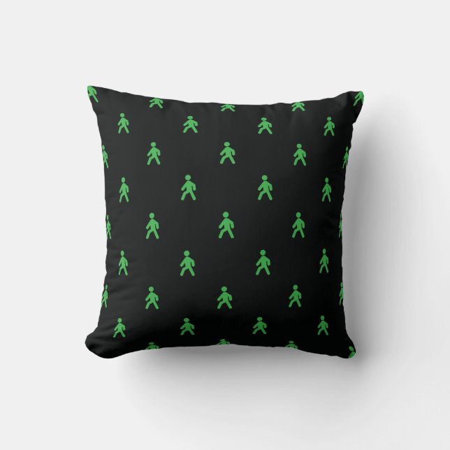 Traffic Lights Man Throw Pillow (Front)