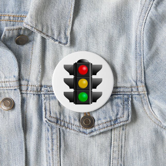 Traffic Lights Red Yellow Green Signal 7.5 Cm Round Badge (Creator Uploaded)