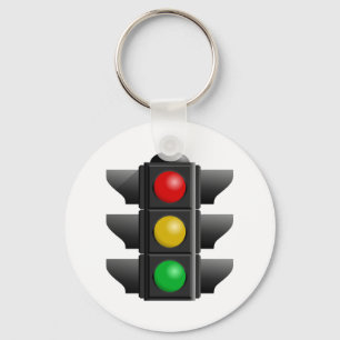 TRAFFIC LIGHTS RED YELLOW GREEN SIGNS DIRECTION KE KEY RING
