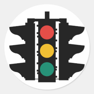 Traffic Lights Street Sign Classic Round Sticker