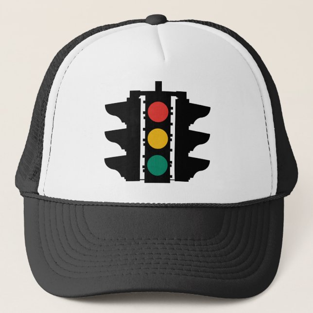 Traffic Lights Street Sign Trucker Hat (Front)