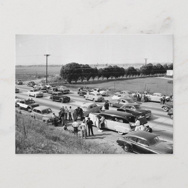Traffic, Lincoln Boulevard, Los Angeles, Vintage Postcard (Front)
