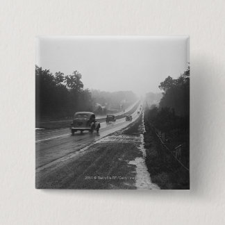 Traffic on highway 15 cm square badge