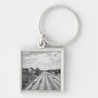 Traffic on highway key ring