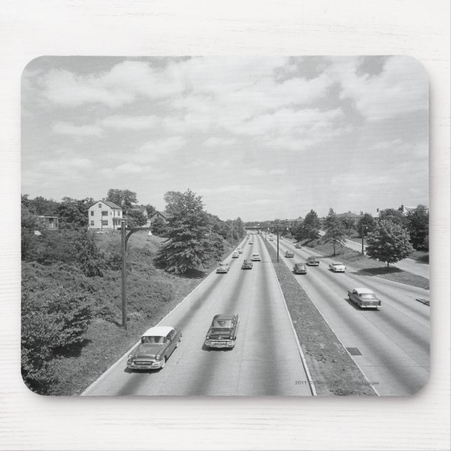 Traffic on highway mouse mat (Front)
