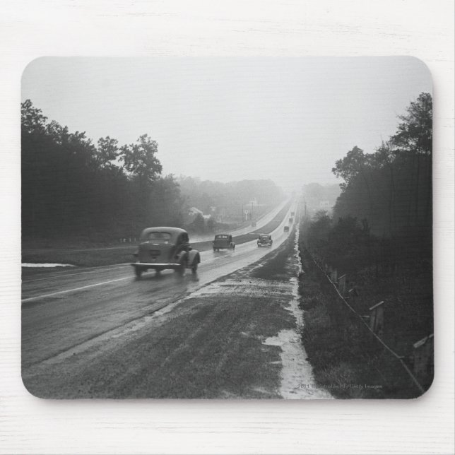 Traffic on highway mouse mat (Front)