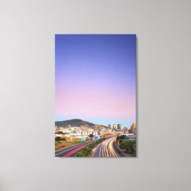 Traffic On Motorway To Cape Town, Western Cape Canvas Print (Front)