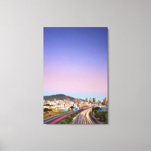 Traffic On Motorway To Cape Town, Western Cape Canvas Print