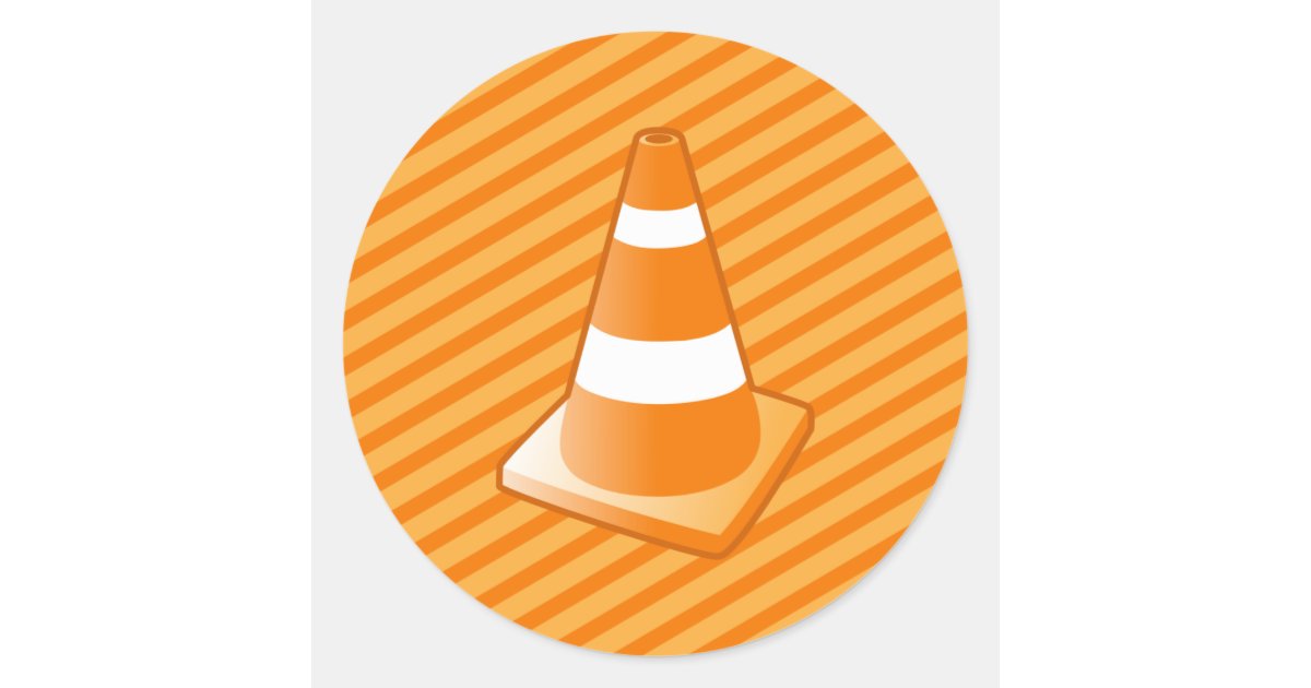 Traffic Safety Cone Classic Round Sticker Zazzle