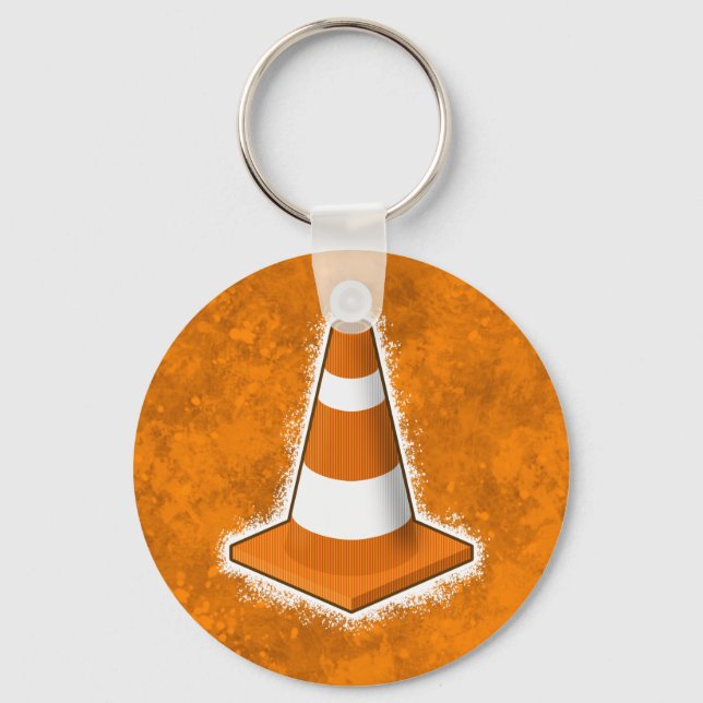 Traffic Safety Cone Splatter Key Ring (Front)