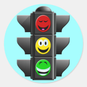 TRAFFIC SIGNAL CLASSIC ROUND STICKER