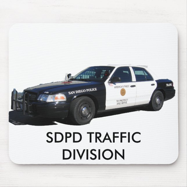 Traffic Slicktop, SDPD TRAFFIC DIVISION Mouse Mat (Front)