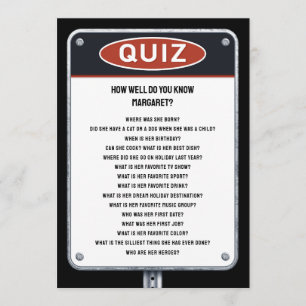Traffic themed Party Quiz Party with sign Invitation