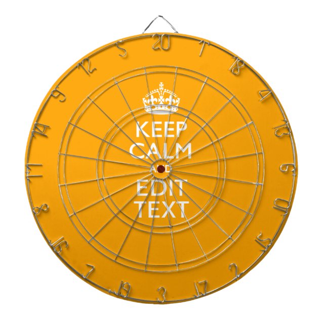 Traffic Yellow Accent Keep Calm And Your Text Dartboard (Front)