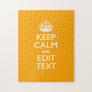 Traffic Yellow Accent Keep Calm And Your Text Jigsaw Puzzle