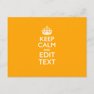 Traffic Yellow Accent Keep Calm And Your Text Postcard
