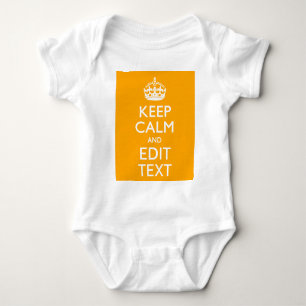 Traffic Yellow Background Keep Calm And Your Text Baby Bodysuit