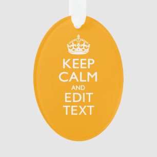 Traffic Yellow Decor Keep Calm And Your Text Ornament