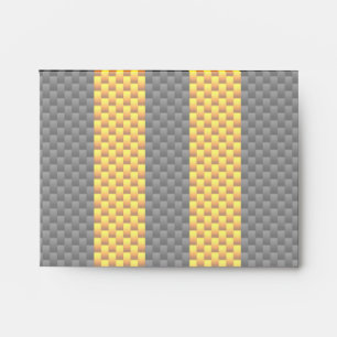 Traffic Yellow Racing Stripes Carbon Fibre Style Envelope