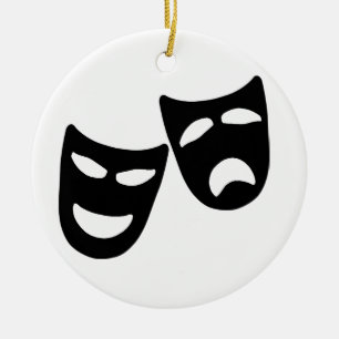 Tragedy and Comedy Masks Ceramic Tree Decoration