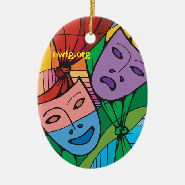 Tragedy and Comedy Theatre Symbol Ornament (Front)