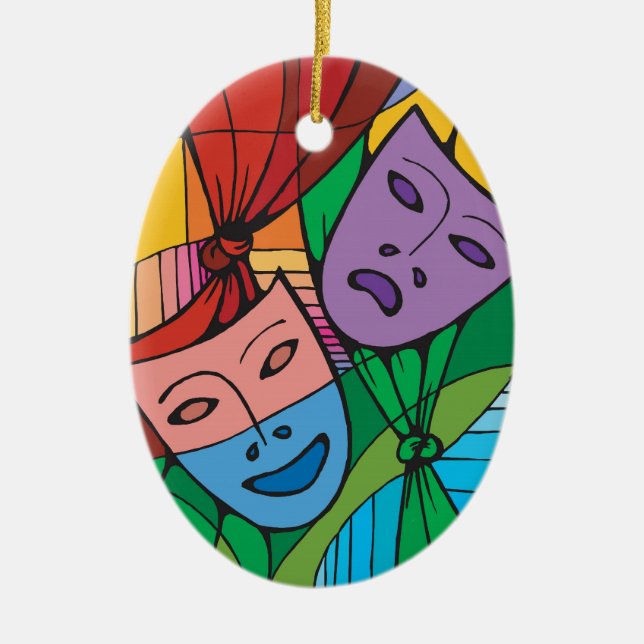 Tragedy and Comedy Theatre Symbol Ornament (Front)