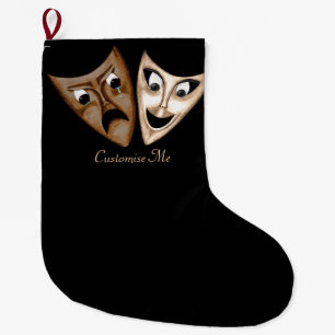 Tragedy & Comedy Large Christmas Stocking