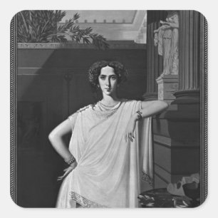 Tragedy or, Portrait of Rachel, c.1854 Square Sticker