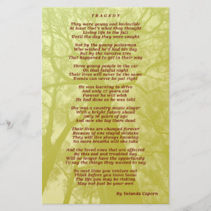 Tragedy Paper Sheet