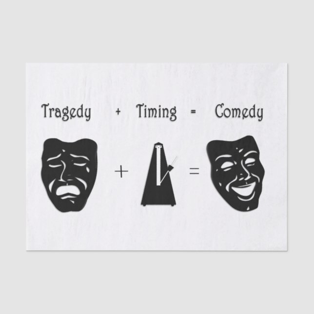 Tragedy + Timing Equals Comedy Theatre Tissue Paper (Front)