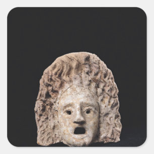 Tragic mask square sticker